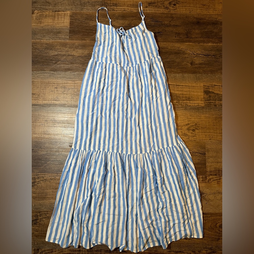 Blue and White Striped Women's Dress